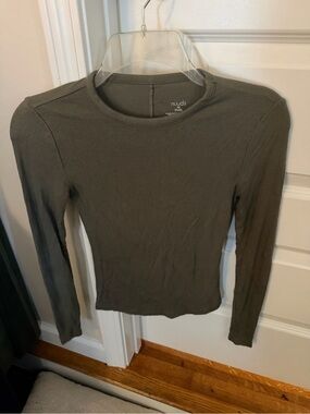 nuuds Olive Slinky Rib Long Sleeve